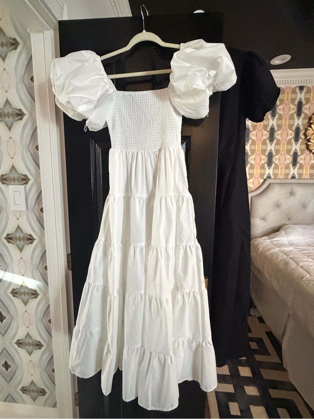 Petal & Pup White Puff Sleeve Maxi Dress